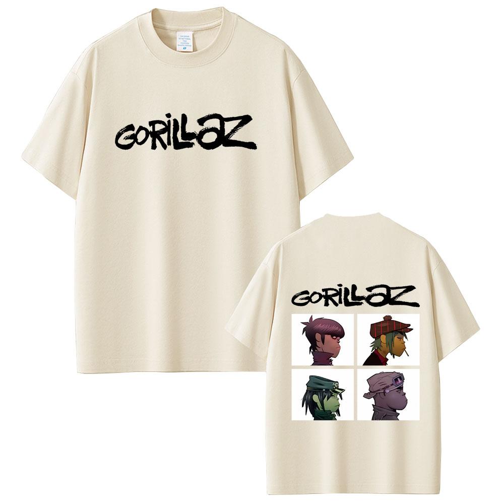 Rock Band Gorillaz Demon Days Album Graphic Tshirt Men Women Hip Hop Alternative Vintage Oversized Tshirt Male Casual T Shirts