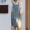 1pc Premium Denim Apron - Heavy-Duty Cotton Canvas, Stain-Resistant, Adjustable Bib Waist - Perfect for Kitchen Cooking, Baking,