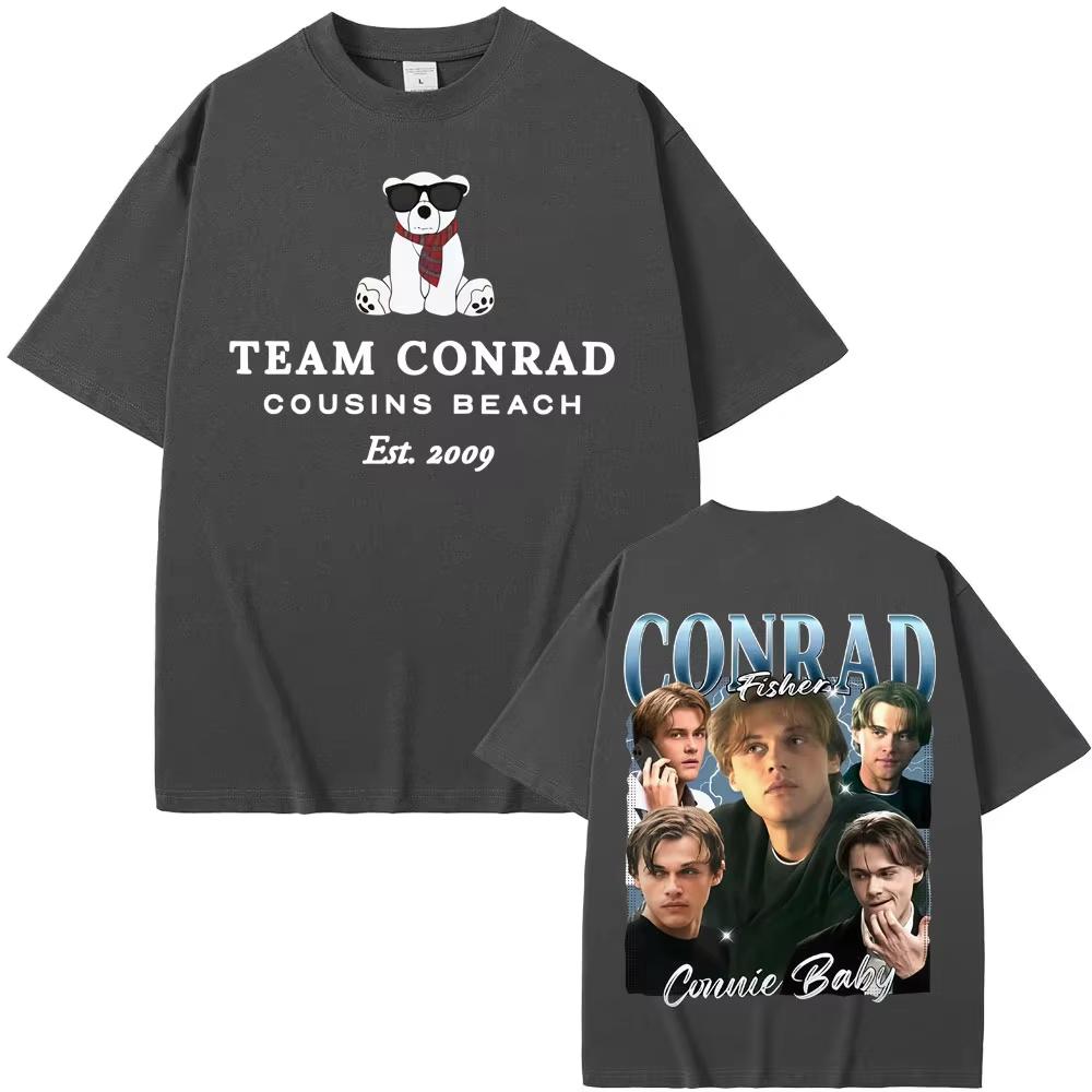 Team Conrad Cousins Beach Merch Tshirt Conrad Fisher Movie Y2k Tee Shirt 2026 Men Women Harajuku High Quality Shortsleeved Top