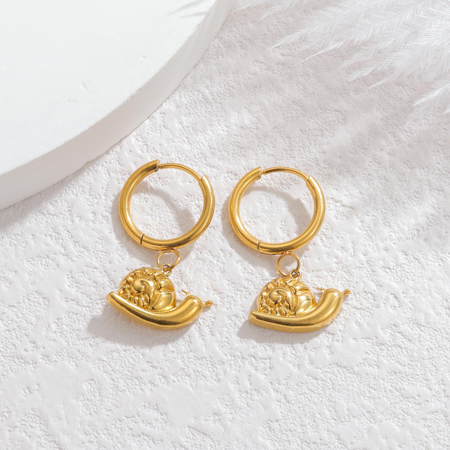 

Atoztide Gold Color Simple Multi-Element Small Pendant Earring for Women Stainless Steel Sun Star Earring Christmas Jewelry Gift