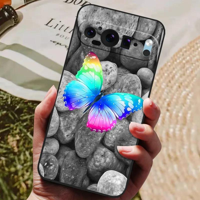 For Google Pixel 9 Pro XL Case Cool Painted Silicone TPU Soft Cover for Googe Pixel 9 9 Pro 8A Cases Black Protective Shells