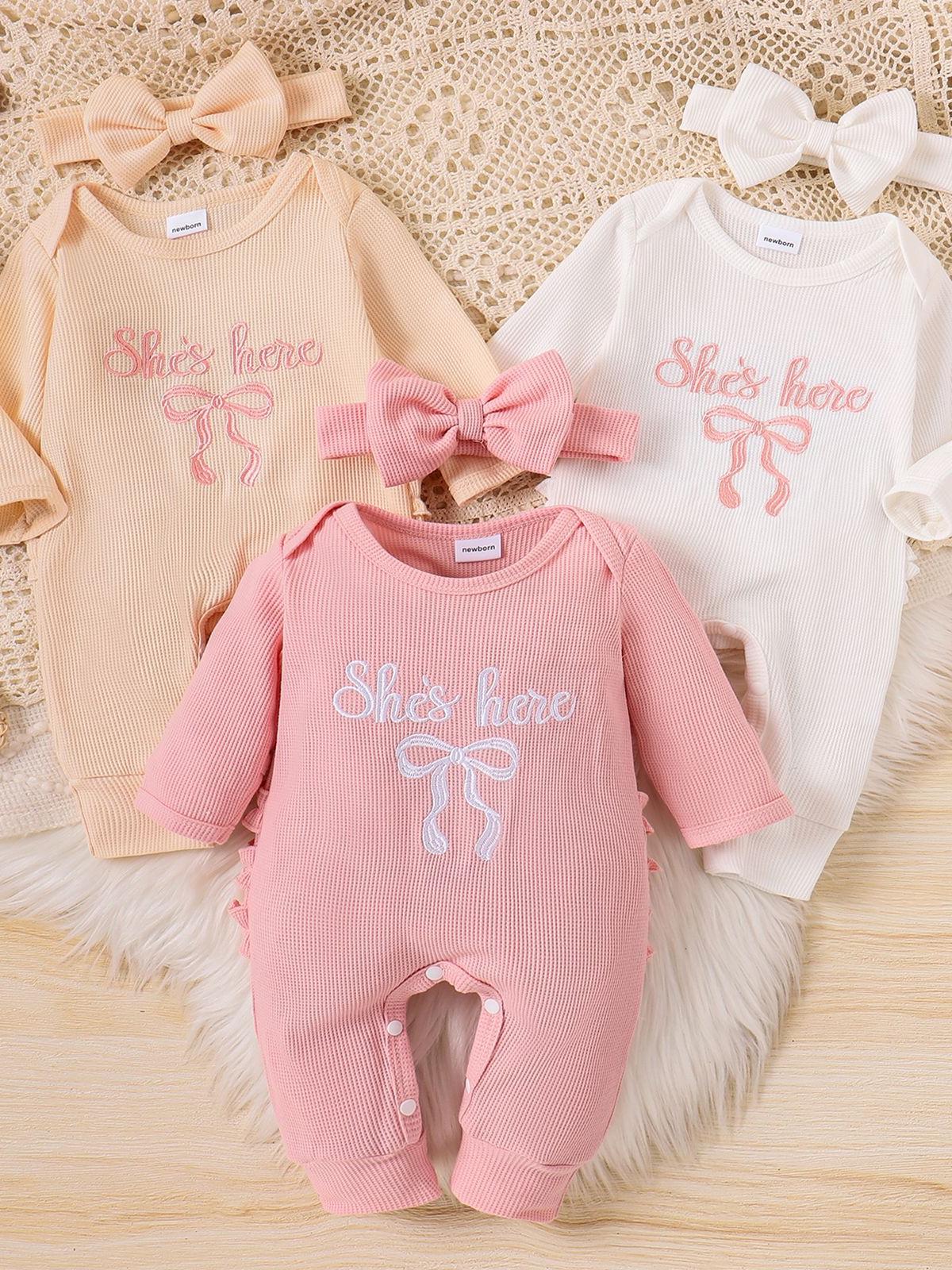 

Autumn 2025 Korean Style Pink Multicolor Print Letter Long Sleeve for Babies & Toddlers. 0-3 months рожевий