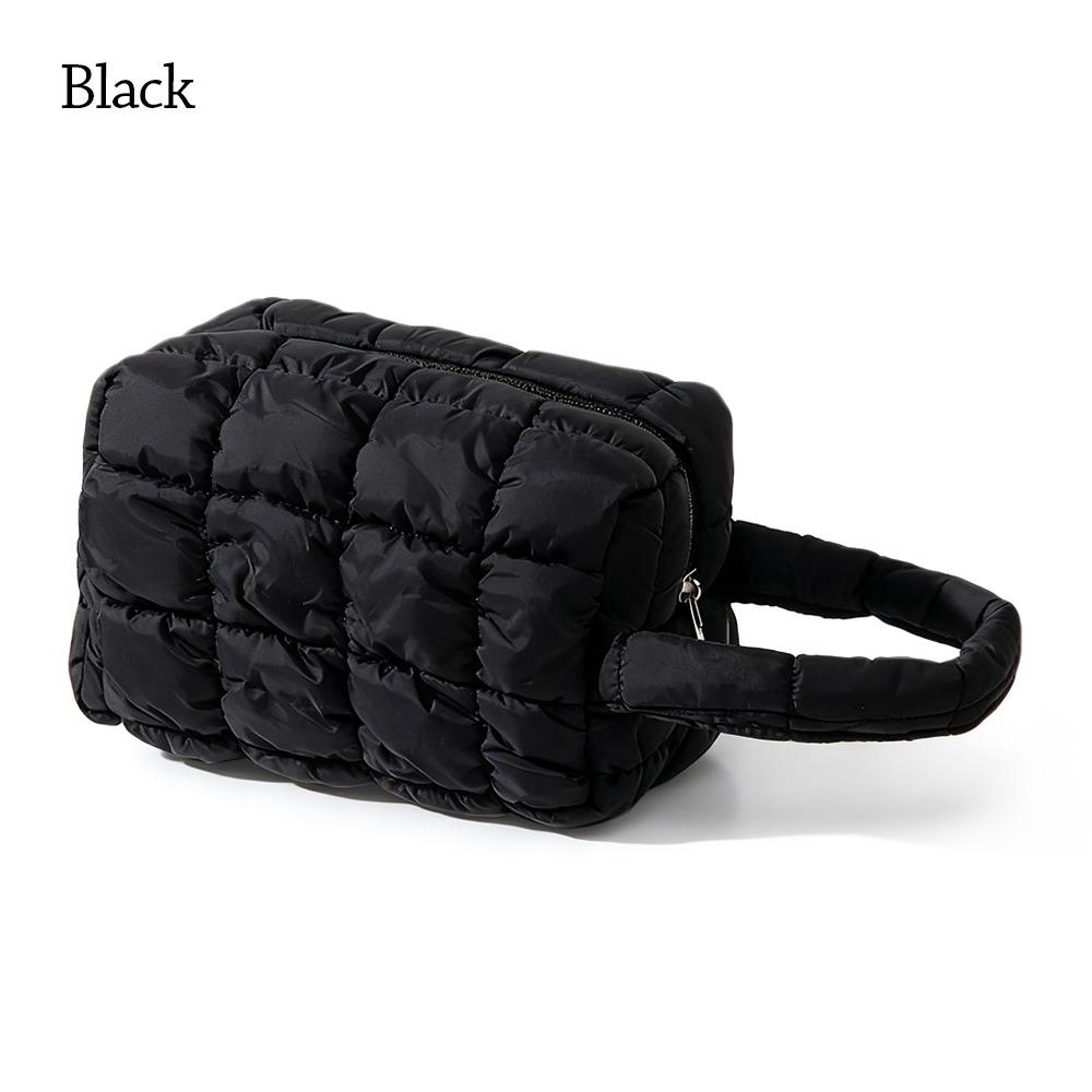 

Durable Handheld Makeup Bag Solid Color Large Capacity Cosmetic Bag Multi-functional Toiletry Bag Home Travel чёрный