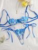 Autumn Bow Sling Floral Embroidered Lingerie Set - See-through Temptation