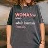 Woman Definition T-Shirt Washed Vintage Printed Tshirts Adult Human Female T Shirt Feminist Short Sleeve Woman Graphic Tee