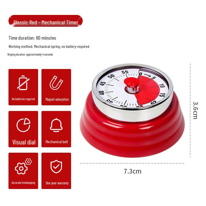 Magnetic Kitchen Timer: Visual Countdown Clock with Alarm