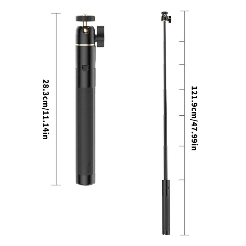 Aluminum Alloy Extendable Tripod Selfie Stick Lightweight for Action 6 Camera Photography Vlog and Travel Adventure
