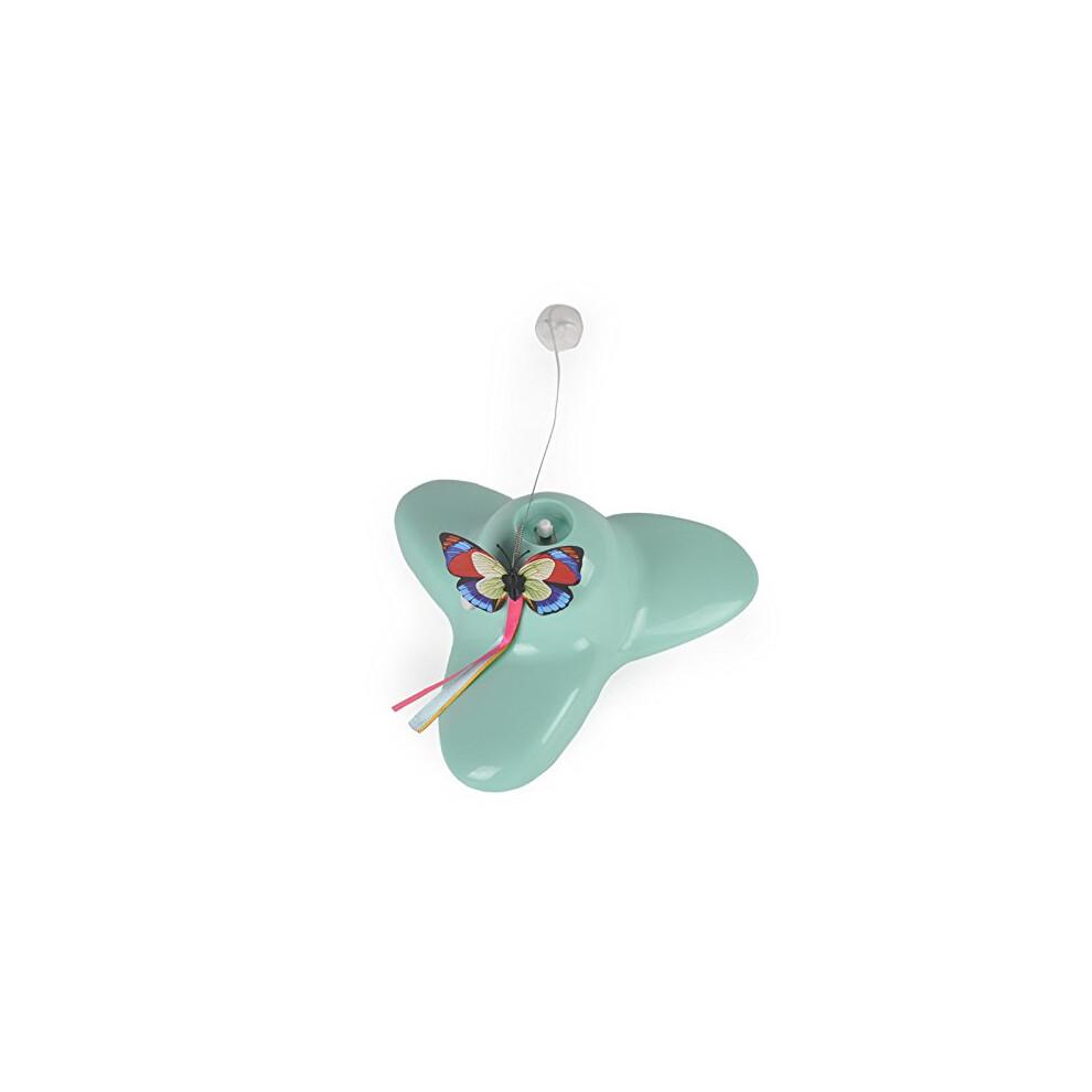 Buyter Interactive Cat Toy Electric Rotating Butterfly Turntable Puzzle Pet Tease Pole (Green)