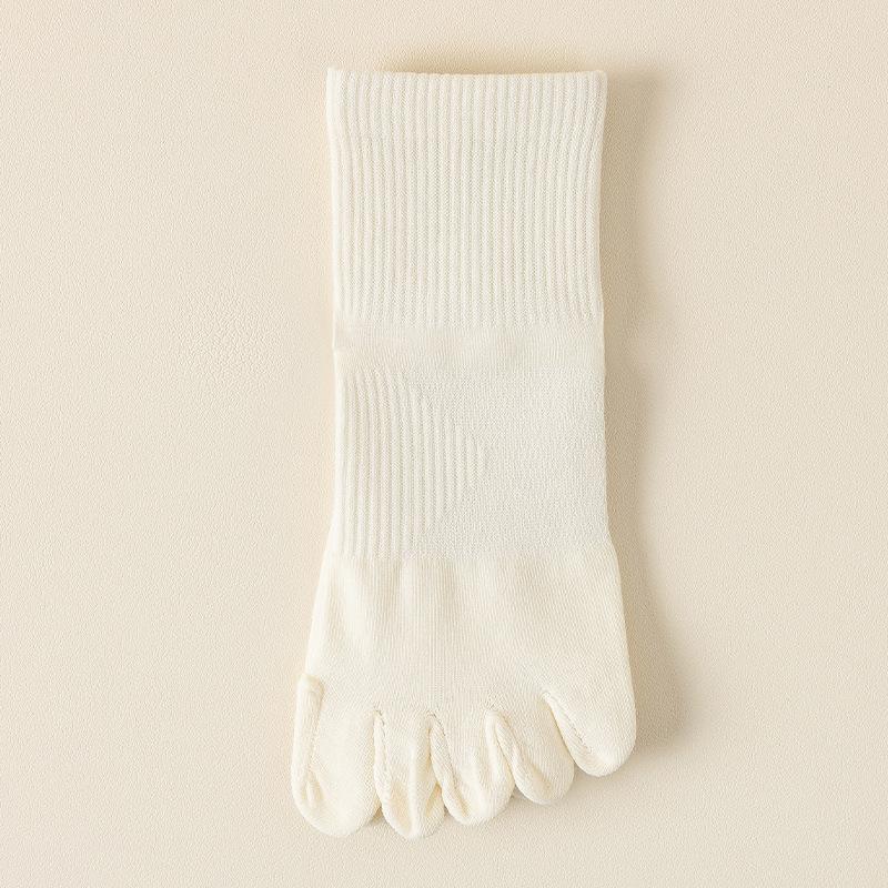 Five-fingered Socks for Women, Spring and Summer, Solid Color Cotton, Sweat-absorbing, Boneless, Anti-pilling, Split-toe Socks, Sports Short Socks