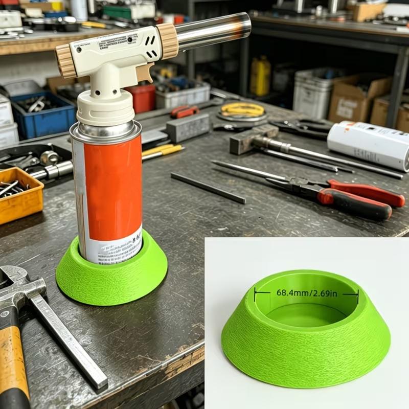 Portable Gas Canister Support Base, Wide Stand with Inner Seat for Camp Cooking Storage and Temporary Placement