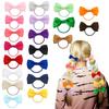 20 Pcs Hair Bows 2 Inch Elastic Rubber Hair Bands Pigtail Ponytail Holders School Hair Accessories for Toddlers Kids Children