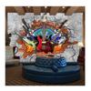 3d Murals Guitar Rock Graffiti Wallpaper Art Broken Brick Wall Murals Ktv Bar Home Decoration Wall Mural Fresco