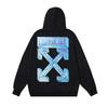 1237 Off-White 2025 Autumn and Winter New OW Three-dimensional Square Arrow Pattern Men's and Women's Hooded Sweatshirt