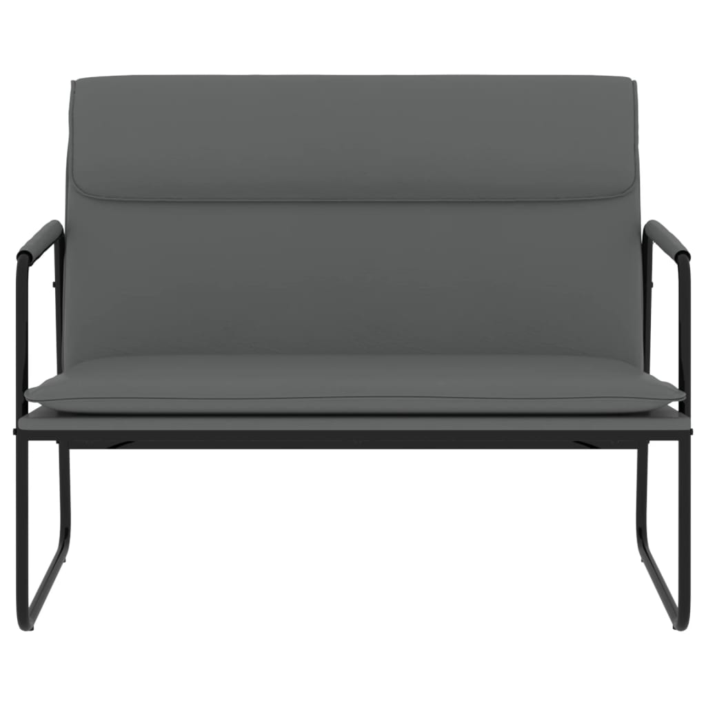 Grey Bench 100 X 64 X 80 Cm Faux Leather