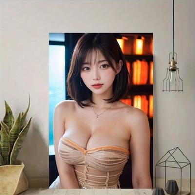 Vintage Metal Tin Sign Wall Art Elegant Woman Decor Home Gym Bar Poster