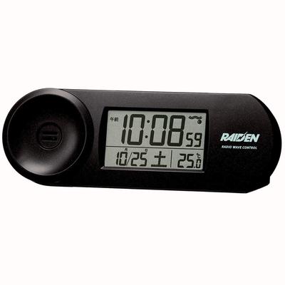 Clock PYXIS RAIDEN Digital Alarm Clock (Black) - Radio Controlled, Loud Alarm, Size: 5.1 X 14.4 X 4.2 Cm (BC407K)