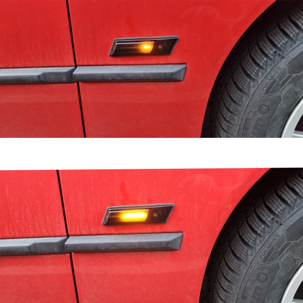 2Pcs Dynamic LED Fender Side Marker Lamp Fender Turn Signal Light Indicator Blinker Compatible with BMW 3 5 7 Series E32 E34 E36