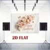 2D Happy Birthday Floral Backdrop Butterfly Party Background