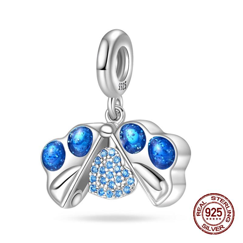 100% Copper Butterfly Protection Heart Charms Flat Bead Fit Pandachoriginal Bracelet Diy Birthday Jewelry Gift