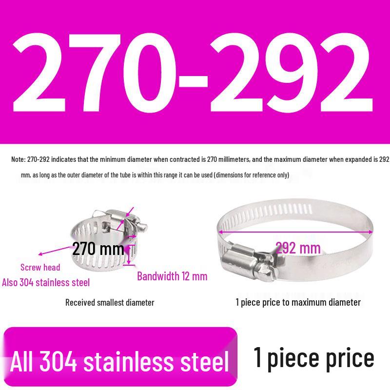 304 Edelstahl Schwerlast Schlauch- und Rohrschelle Clip