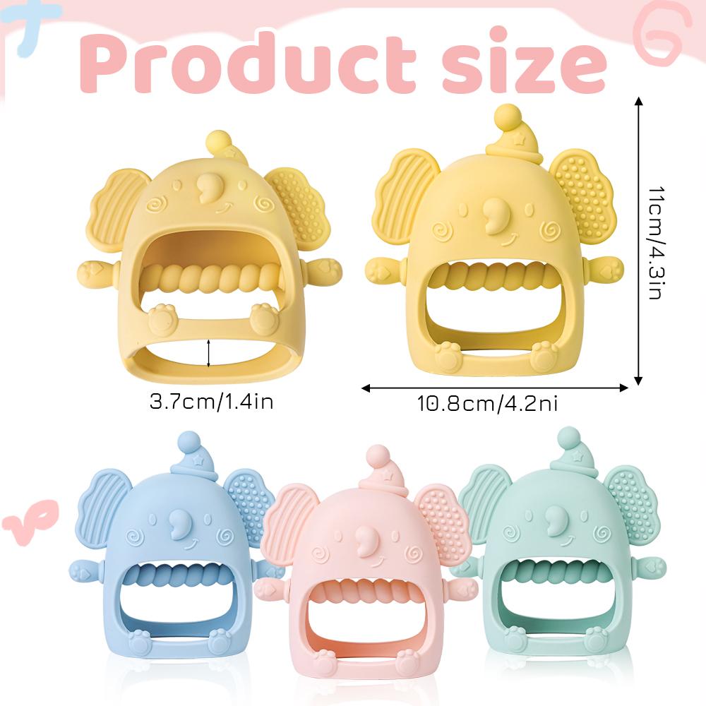 Baby Silicone Teether Toys Cute Elephant Shape Teether Gum Pain Relief Teether Toys Children Sensory Puzzle Toys