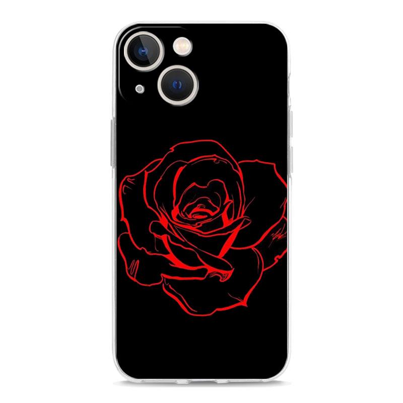 

Роскошный прозрачный чехол для телефона iPhone 15 14 13 12 11 Pro Max XS X XR 7 8 Plus, прозрачный противоударный чехол, красивый цветок розы iPhone 14Pro Max