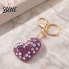 Heart Shaped Key Holder Sparkling Rhinestone Love Keychain  Zinc Alloy Car Ring Ring Handbags Backpacks Purse Charm Accessory Gift for Women Chain
