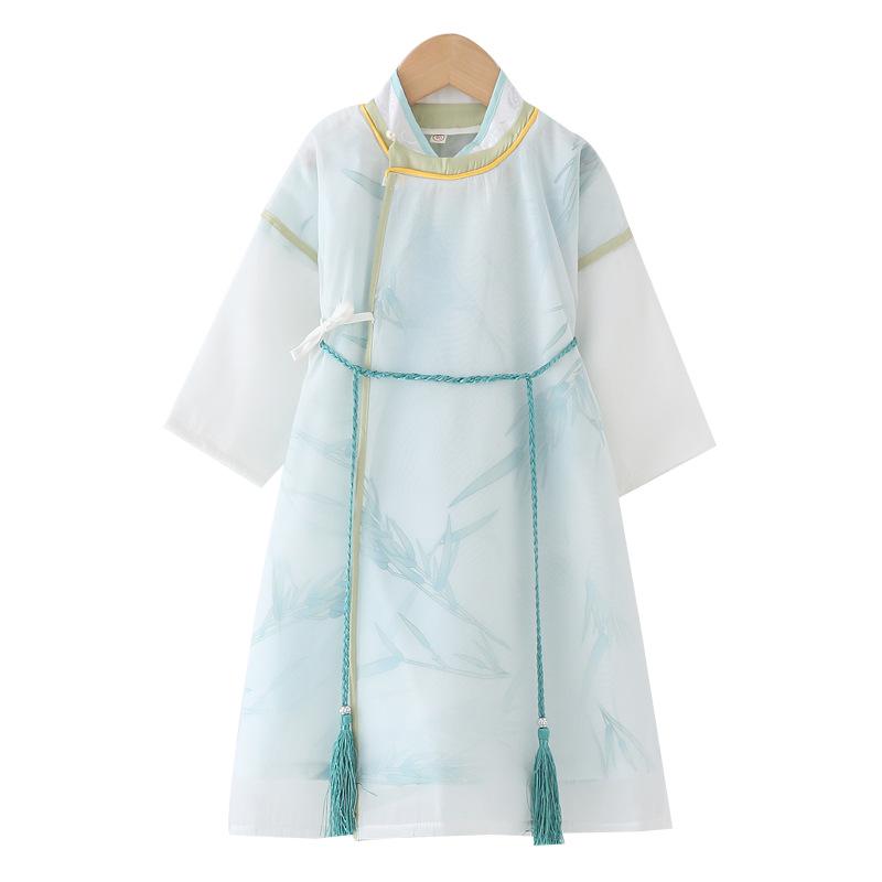 Children's Bamboo Rabbit Hanfu Princess Dress - Autumn Tang Suit Costume