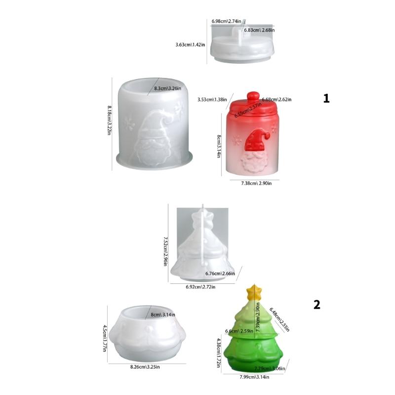 Festive Santa Design Silicone Christmas Tree Mold Crafting Resin Jewelry Box Plant Pot Storage Jar Holiday DIY Project Supplies