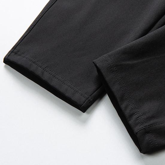 Men Ninth Pants Solid Color Drawstring Soft Fabric Multi Pockets Men Sweatpants Daily Clothes