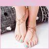 Minimalist Alloy Foot Anklet Chain Foot Jewelry With Flowing Tassels For Women