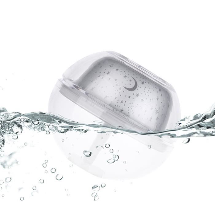 500ml Humidificateur d air led intérieur, Humidificateur d air bebe silencieux, Reveil projection plafond enfant etoile - Argent