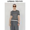 UR 2025 Spring Women's Color Block Striped Short Sleeve T-Shirt