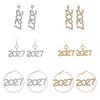 Elegant 2027 Digital Earrings Rhinestone Stud Earrings Jewelry Happy New Year Earrings  Party