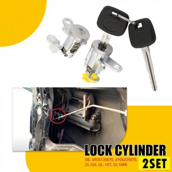 2Set Door Lock Cylinder Set Kit With Keys LH&RH Front For 1995-04 Toyota Tacoma