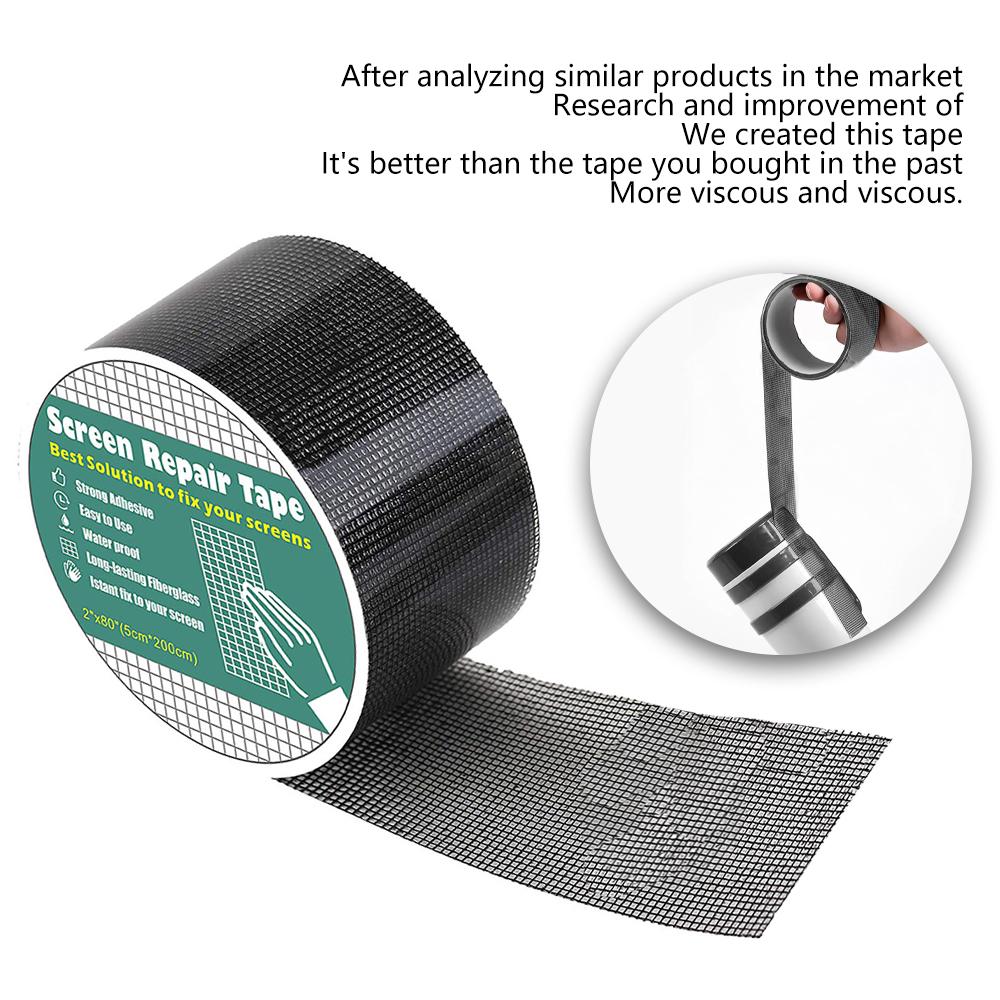 Window Mosquito Net Repair Tape Waterproof Self Adhesive Window Screen Repair Patch Strong Anti-Insect Mesh Broken Holes Repair