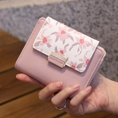 Wallet Women's Short PU Soft Leather Sweet Lady College Niche Female Zipper Student Zero Wallet