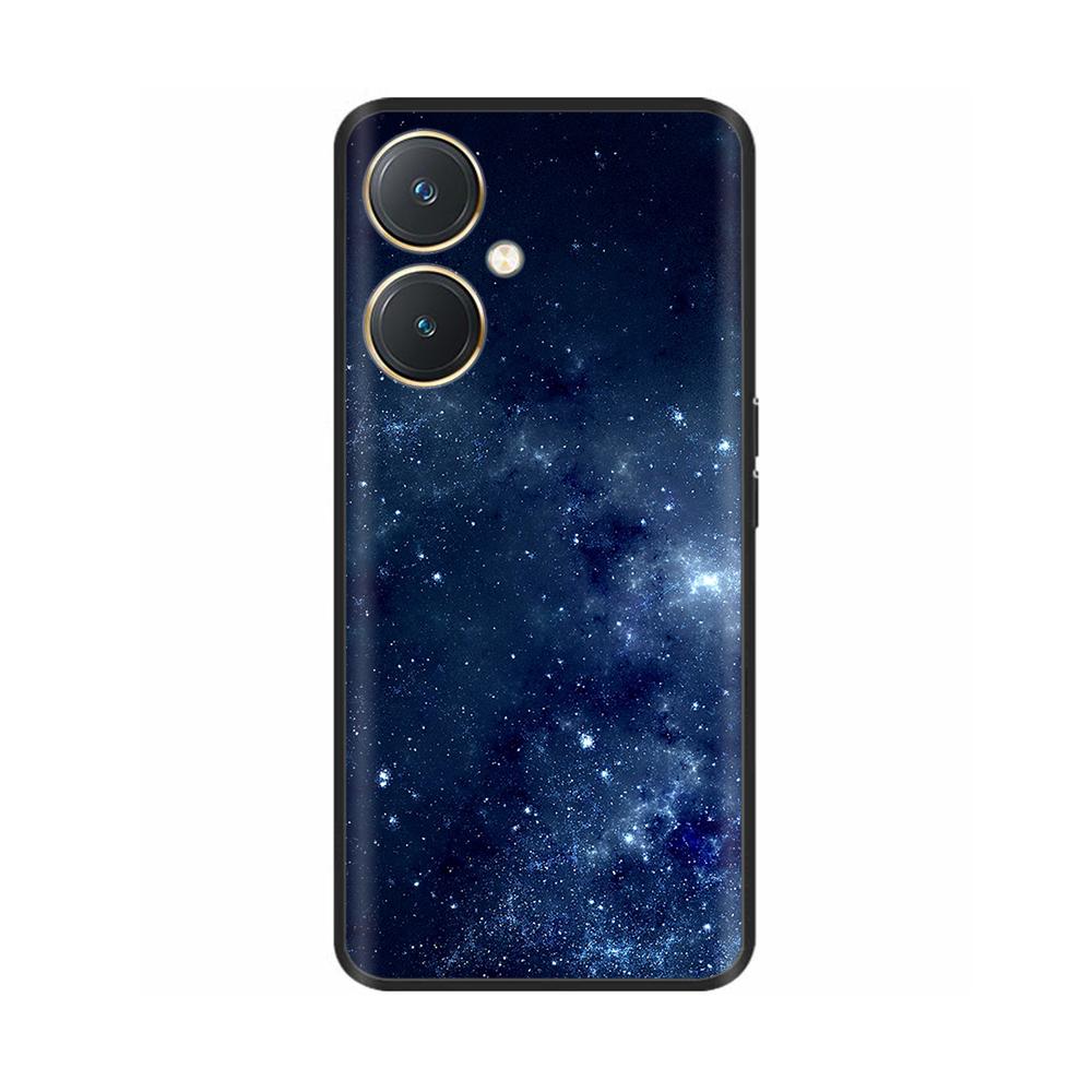 For Vivo Y27 Y27s Case Fashion Flowers Black Soft Coque Silicone Shockproof TPU Phone Cover Funda for Vivo Y27 Y 27 Bumper V2249