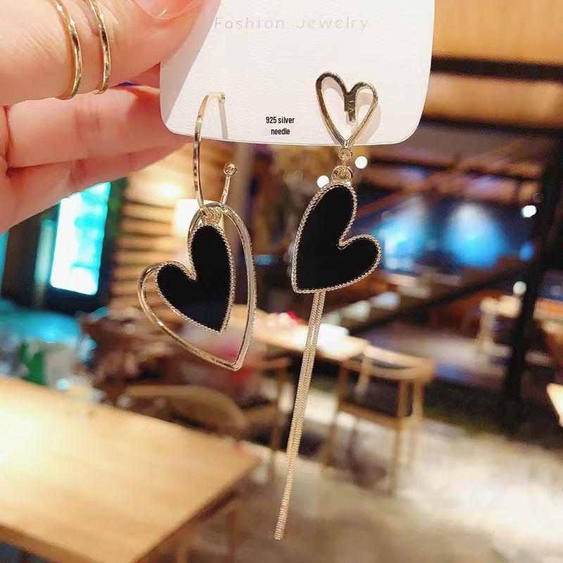 Elegant Black Butterfly Tassel Earrings - Sweet, Cool, and Versatile Design