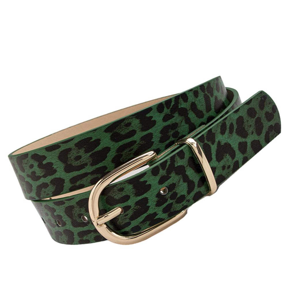 Y2K Leopard Pattern PU Leather Belt Adjustable Waistband Pin Buckle Waist Strap For Women Jeans Pants Fashion Accessory