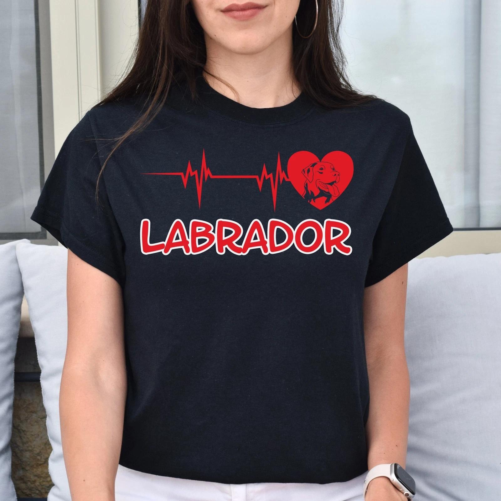 Labrador heartbeat Unisex t-shirt gift Labrador mom tee black navy dark heather S