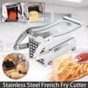 TINGJUNN Stainless Steel French Fry Cutter, Manual Potato Slicer, Includes Two Blade Sizes and a Non-slip Suction Cup Base, Perfect for Dicing Fruits