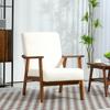 Boucle Seat Mid Century Accent Chair - White