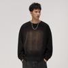 Men's Retro Washed Heavyweight Sweatshirt - 2025 Spring/Autumn Style, Round Neck, Long Sleeve