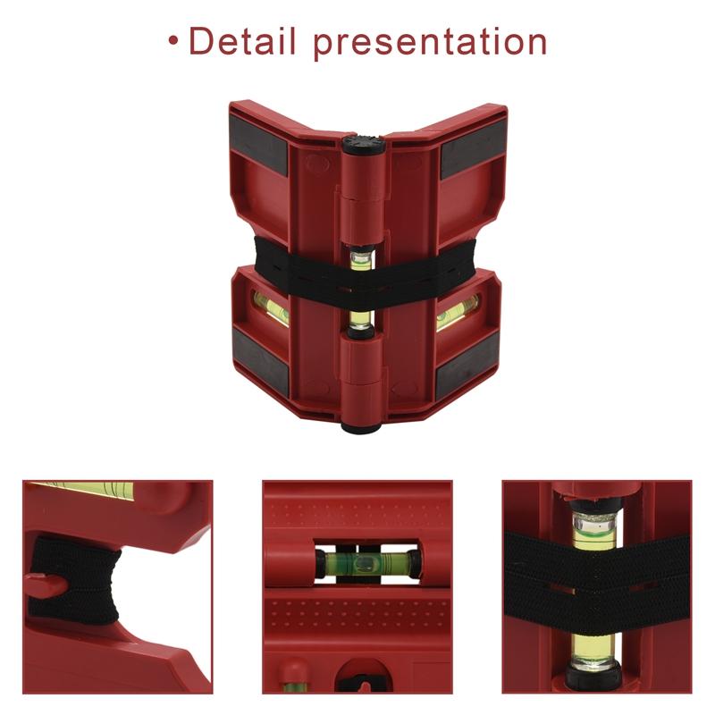 Spirit Level,Magnetic Post Level Tool Folds For Storage,Cross Check Bubble Level Pack Of 2