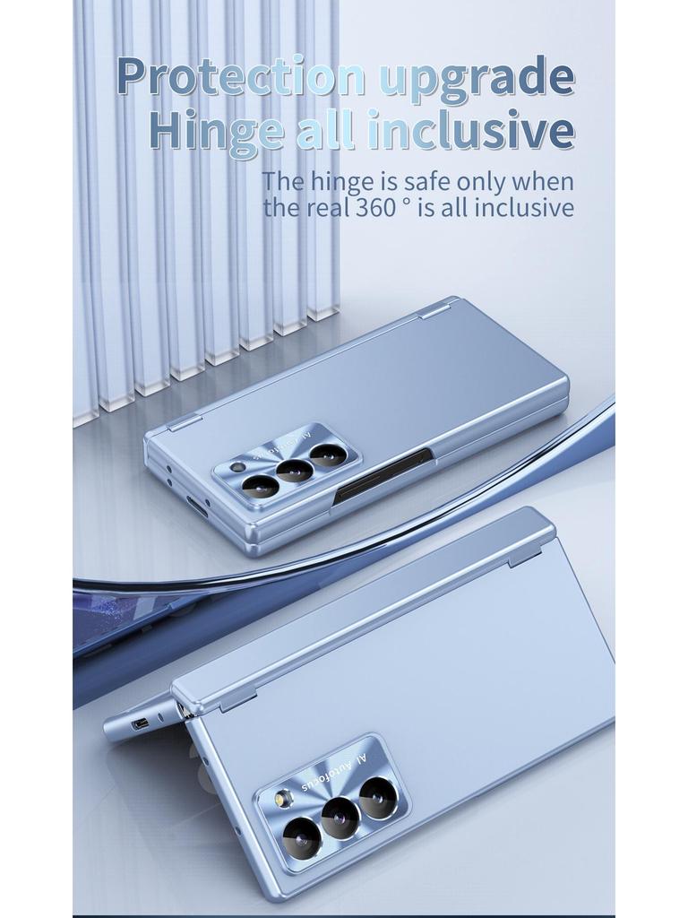 Compatible Samsung Z Fold7/6 Case with Dual Hinge Pen Slot, Pen Shell Film, Full Coverage, and Drop-proof Protection.