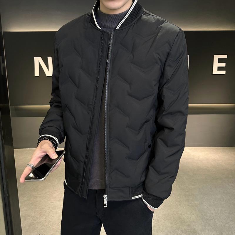 Baseball collar down jacket men's winter thickened warm and cold% white duck down cold jacket men's light cold
