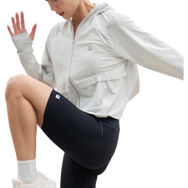 Fila Eis-Seide Kühlende Taillenbetonende Atmungsaktive Sonnenschutzkleidung Damen Oberteile Jade-Weiß A51W421505AWT