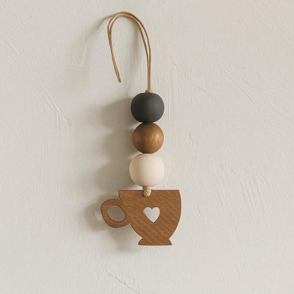 2Pcs Decorative Coffee Cup Doorplate Vintage Door Pendant DIY Hanging Decor  Background Prop