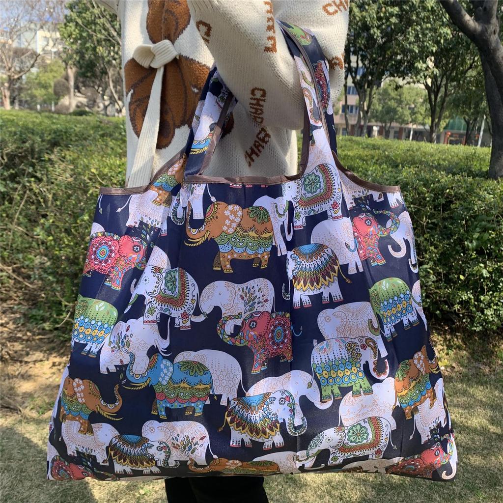 Eco-Friendly Foldable Korean Style Portable Shopping Bag - Medium Size Handbag